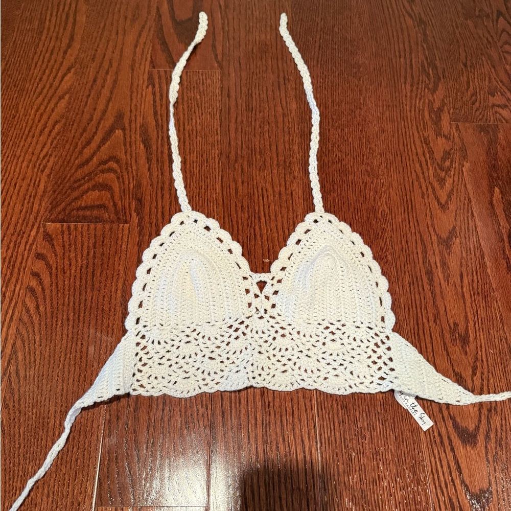 Lucy in the Sky White Crochet Top